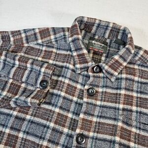 Bugle Boy Chore Jacket Mens Large Gold Crest Millennium‎ Series Flannel Coat Y2k